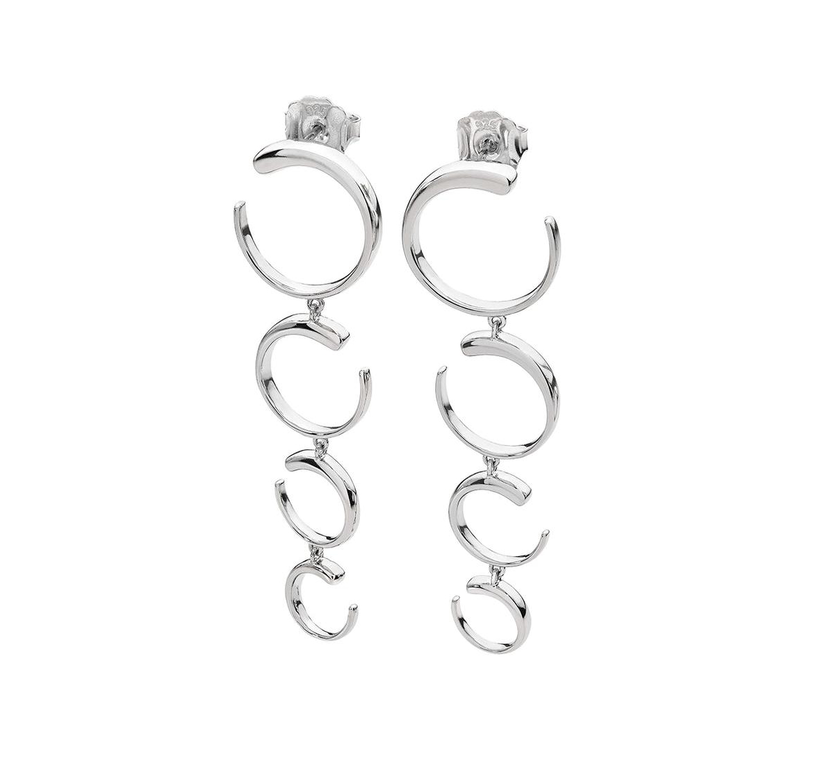 Quarter Luna Earrings - Silver