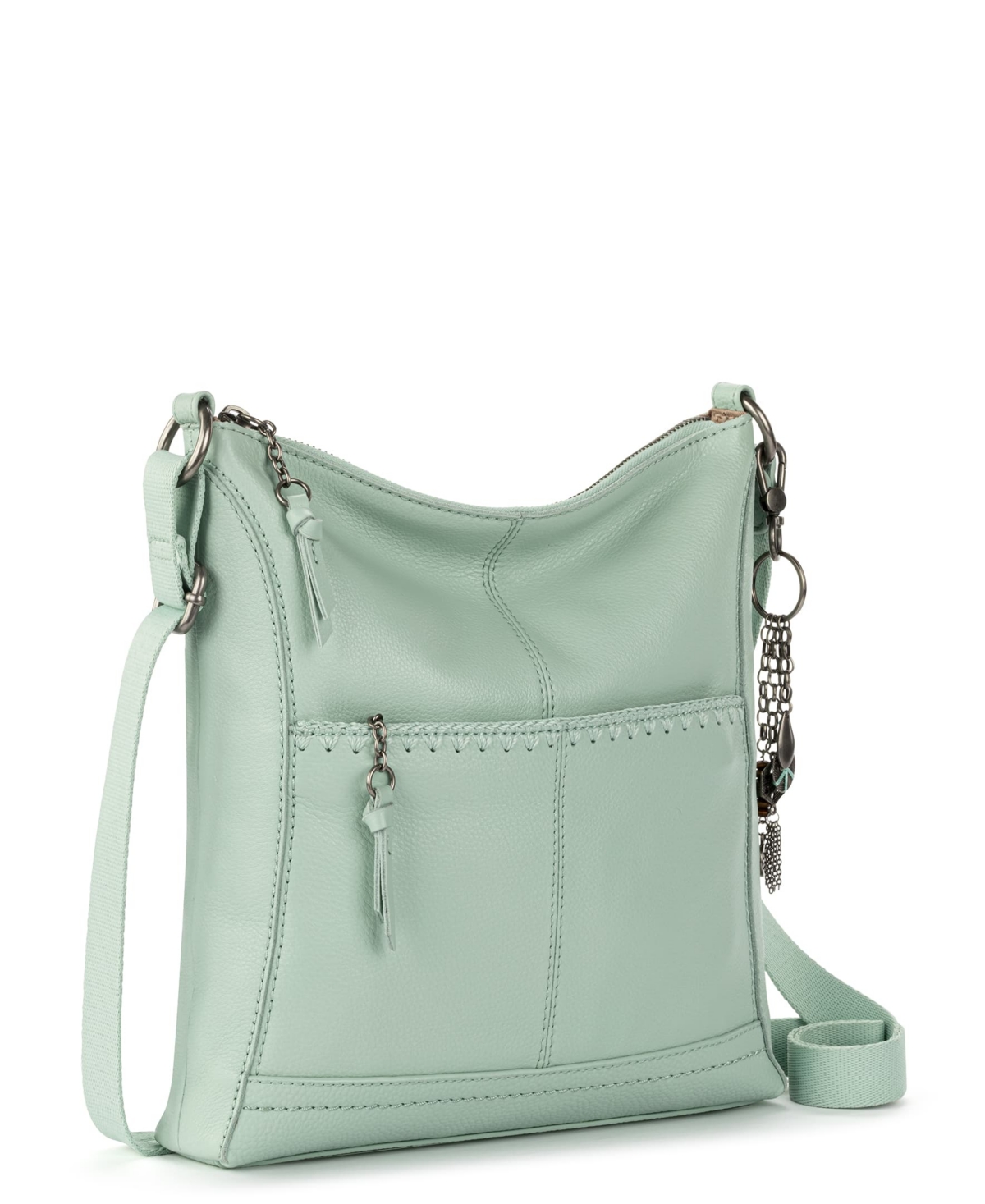 The Sak Lucia Leather Crossbody Bag In Tobacco Floral Emboss