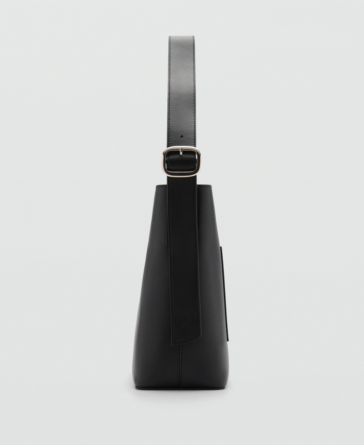 Mango Sac Shopper Cuir In Black