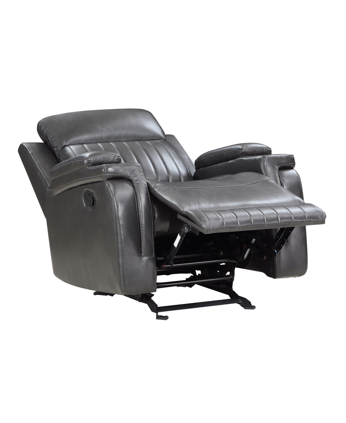 Shop Homelegance White Label Wallstone 36" Glider Reclining Chair In Dark Gray