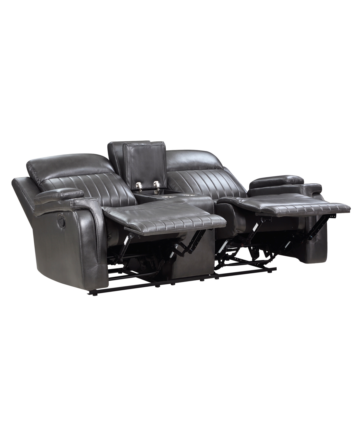 HOMELEGANCE WHITE LABEL WALLSTONE 73" DOUBLE RECLINING LOVE SEAT WITH CENTER CONSOLE 
