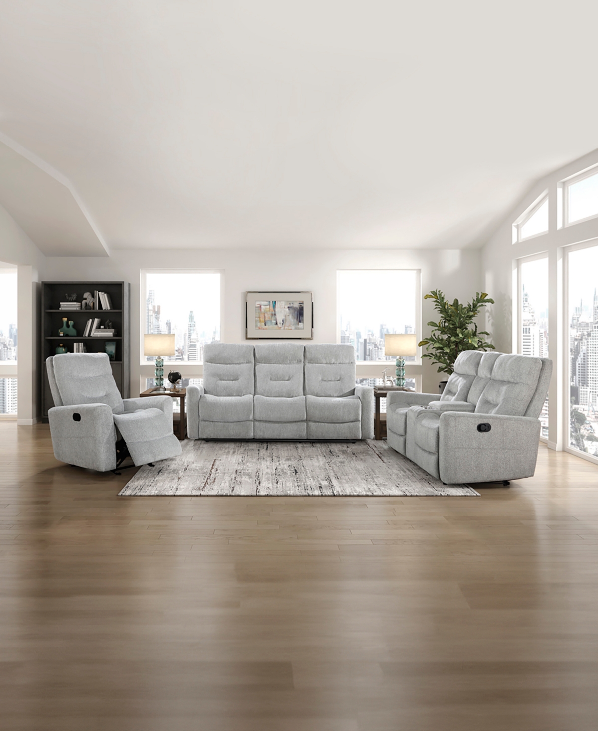 HOMELEGANCE WHITE LABEL BORNEO 81" DOUBLE RECLINING SOFA 