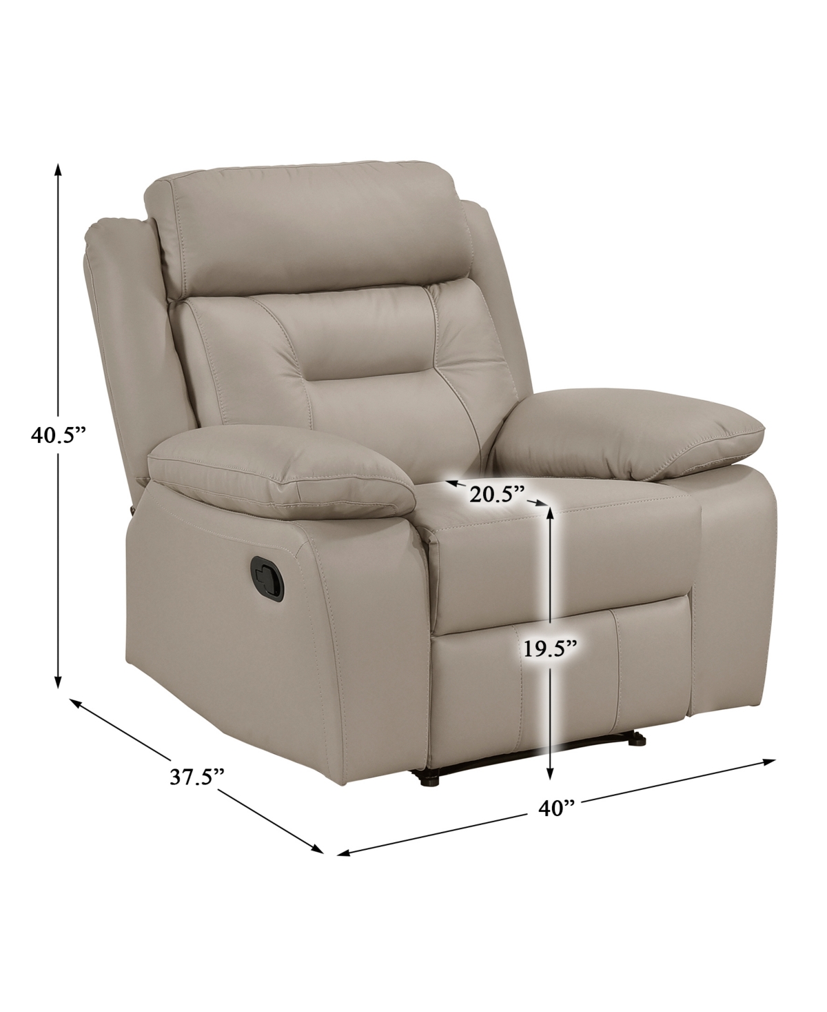 HOMELEGANCE WHITE LABEL CORVALLIS 40" RECLINING CHAIR 