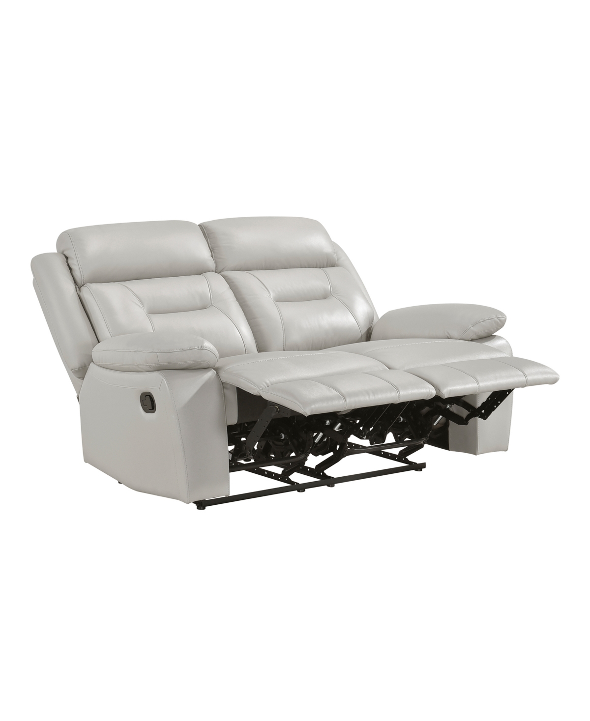 Homelegance White Label Corvallis 63" Double Reclining Love Seat In Silver