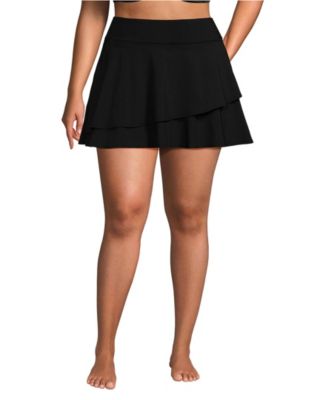 Plus Size High Waisted Tulip Hem Swim Skort