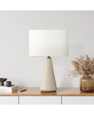 Nathaniel 20" Cement LED Table Lamp with Cream Drum Shade