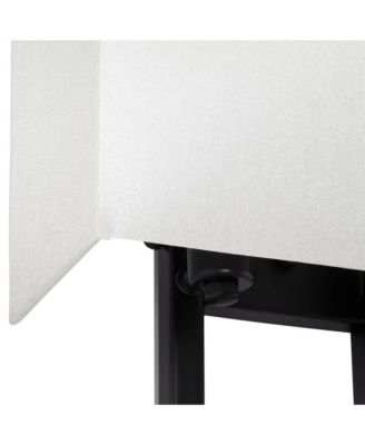 Modena Modern Art Deco Wall Light Sconce Black Hardwire 9 1/2" Fixture Silvery Faux Silk Shade for Bedroom Bathroom Vanity Reading