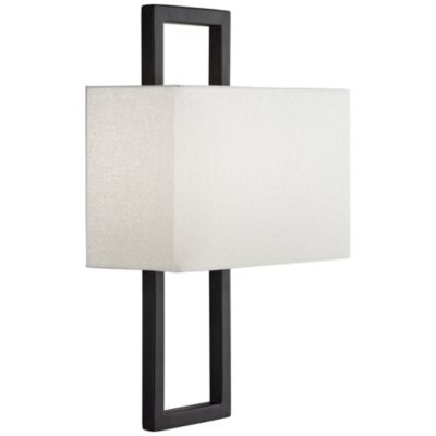 Modena Modern Art Deco Wall Light Sconce Black Hardwire 9 1/2" Fixture Silvery Faux Silk Shade for Bedroom Bathroom Vanity Reading