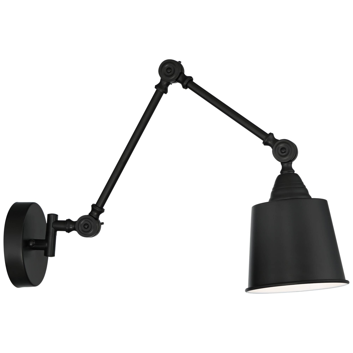 Mendes Modern Industrial Swing Arm Adjustable Wall Mounted LampMetal Hardwired Down Light Fixture for Bedroom Bedside House Reading Living Room