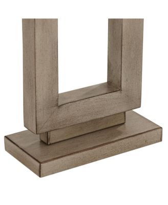 Rustic Farmhouse Table Lamp 30" Tall Sand Metal Open Window Oatmeal Fabric Rectangular Shade for Bedroom Living Room Bedside House Home