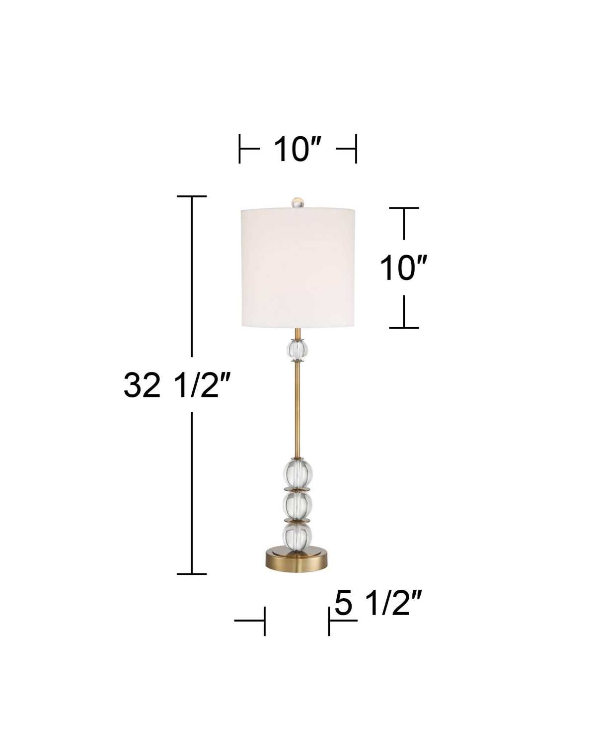 Halston Modern Art Deco Style Buffet Table Lamp 32 1/2