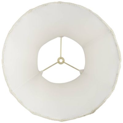 Cream Scalloped Gallery Medium Bell Lamp Shade 7" Top x 14" Bottom x 12.5" High (Spider) Replacement with Harp and Finial