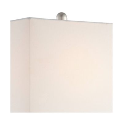 Connie Modern Table Lamps 25" High Set of 2 White Faux Marble with USB Charging Ports Rectangular Shade for Living Room Office Desk House