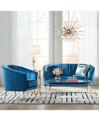 Aloise Modern Mid Century Table Lamp 27 1/2" Tall Brass Clear Glass Tube White Drum Shade for Bedroom Living Room Bedside Office