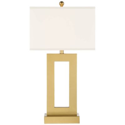 Marshall Modern Table Lamp 30" Tall Gold Open Base Oatmeal Rectangular Shade for Bedroom Living Room Bedside Nightstand Office House Home