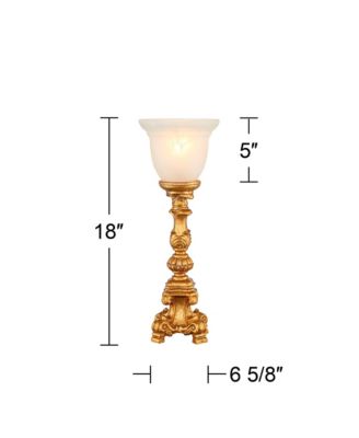 Traditional Glam Console Accent Table Lamp 18" High French Gold Uplight Alabaster Glass Shade Decor for Living Room Bedroom House Bedside Nightstand Office Reading Family - Regency Hill