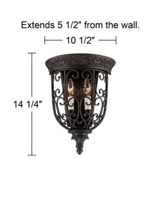 French Scroll Rustic Wall Light Sconce Hardwired 10 1/2" Fixture