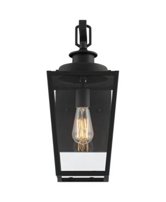 Ackerly Modern Outdoor Wall Light Fixture Textured Black 17 1/4" Clear Glass for Post Exterior Barn Deck House Porch Yard Patio