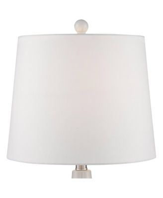 Jane Modern Table Lamps 25" High Set of 2 White Ceramic Fabric Drum Shade for Bedroom Living Room House Bedside Nightstand Office Family