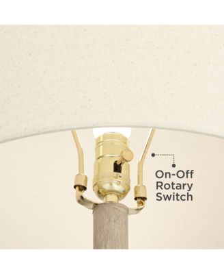 Julio Modern Table Lamp 30" Tall Natural Gray Ceramic Oatmeal Drum Shade for Bedroom Living Room Bedside Nightstand Office Kids House