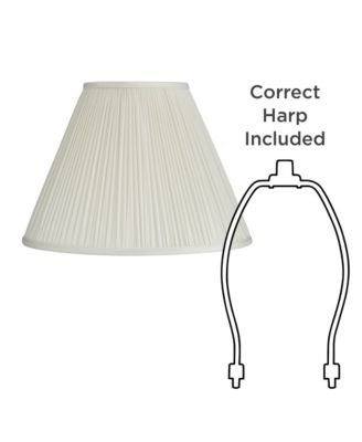 Beige Mushroom Pleated Medium Empire Lamp Shade 7" Top x 16" Bottom x 12" Slant x 11.25" High (Spider) Replacement with Harp and Finial