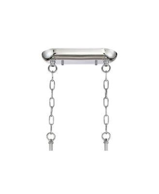 Mirabell Chrome Linear Island Pendant Chandelier 34" Wide Modern LED Clear Glass Crystal 6-Light Fixture for Dining Room Kitchen