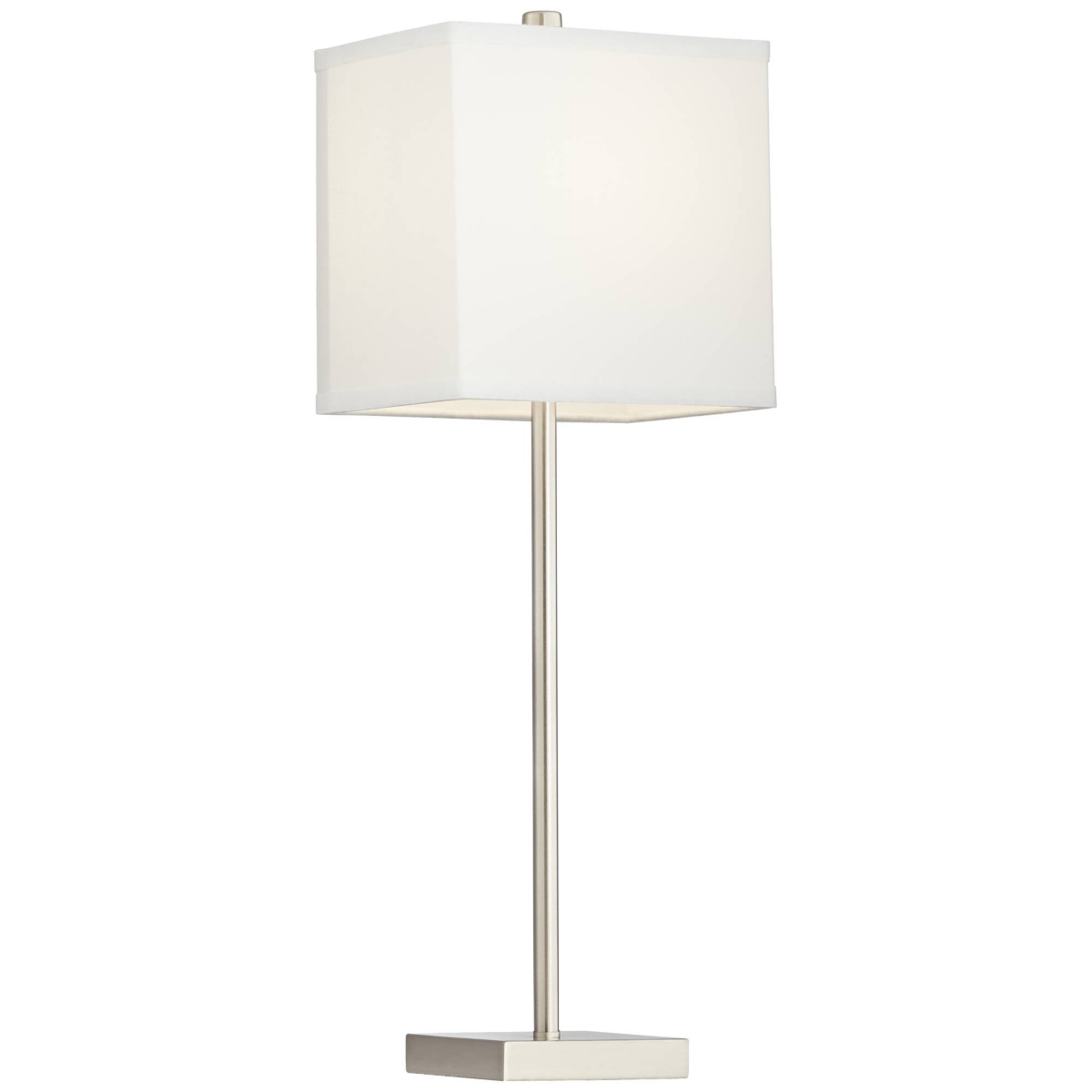 Franco Modern Minimalist Table Lamps High Set of 2 with Usb Charging Ports Brushed Nickel White Square Shade for Living Room Bedroom House Bedsi