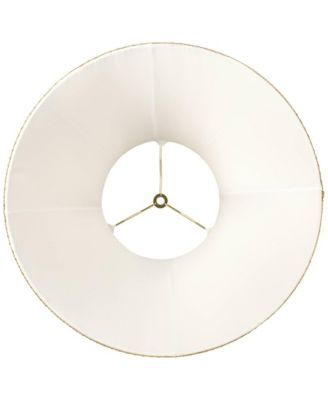 Earthen Gold Large Round Bell Lamp Shade 8" Top x 18" Bottom x 12" Height x 13" Slant (Spider) Replacement with Harp and Finial