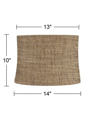 Dortmund Charcoal Medium Drum Lamp Shade 13" Top x 14" Bottom x 10" High (Spider) Replacement with Harp and Finial