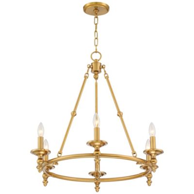 Warm Antique Brass Wagon Wheel Chandelier 28" Wide Farmhouse Rustic 6-Light Fixture for Dining Room Living House Foyer Kitchen Island Entryway