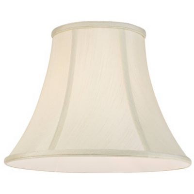 Imperial Shade Creme Medium Bell Lamp Shade 7" Top x 14" Bottom x 11" Slant x 10.5" High (Spider) Replacement with Harp and Finial