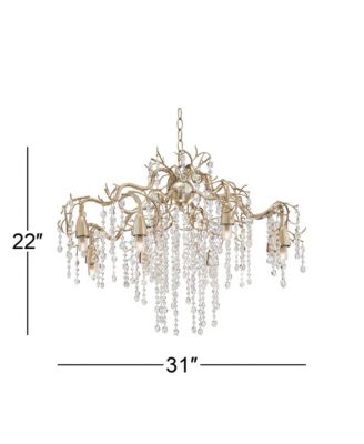 Branches Chandelier with Clear Crystal 8-Light Fixture for Dining Room, Kitchen Island or Entryway
