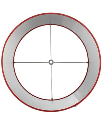 Sydnee Satin Red Medium Drum Lamp Shade 14" Top x 16" Bottom x 11" Slant x 11" High (Spider) Replacement with Harp and Finial