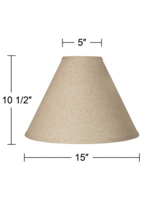 Fine Burlap Large Empire Lamp Shade 5" Top x 15" Bottom x 11.5" High x 10.5" Slant (Spider) Replacement with Harp and Finial