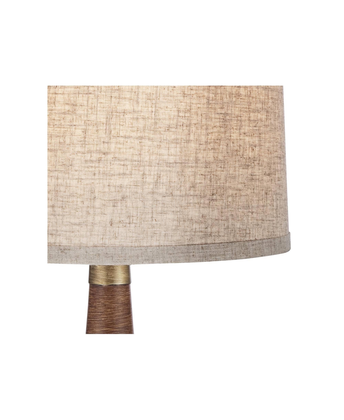 Rexford Mid Century Modern Table Lamp High Walnut Faux WoodOff White Linen Tapered Drum Shade for Bedroom Living Room House Home Bedside Ni