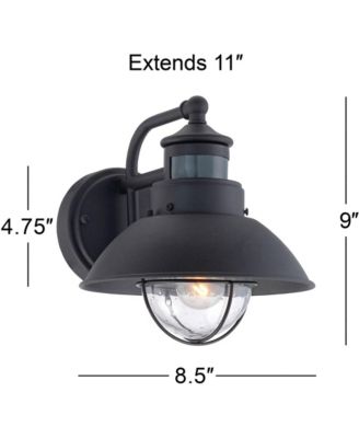 Dusk to Dawn Motion Sensor 9" Clear Seedy Glass for Exterior Deck House Yard Oberlin Rustic Farmhouse Outdoor Barn Light