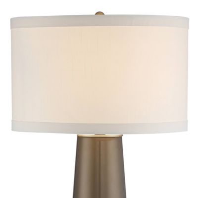 Karen Modern Table Lamp 36" Tall Dark Gold Glass Off White Fabric Drum Shade for Bedroom Living Room Bedside Nightstand Office
