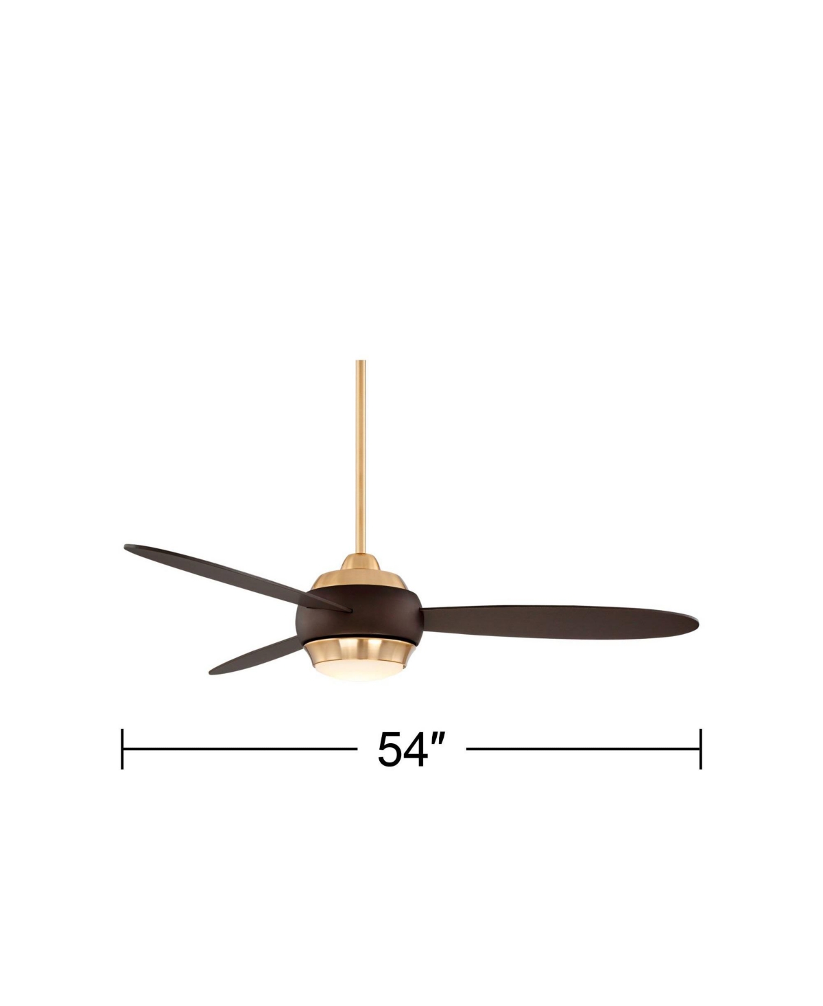 Casa Vieja Lynx Modern 3 Blade Indoor Ceiling Fan with Dimmable Led Light Remote Bronze Soft Brass Frosted Opal Glass for Living Kitchen House Bed