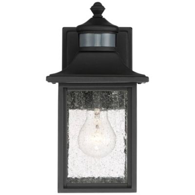 Motion Sensor Dusk to Dawn 11 1/2" Seedy Glass Moray Bay Mission Outdoor Wall Light
