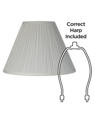Set of 2 White Pleated Medium Empire Lamp Shades 6.5" Top x 15" Bottom x 11" High (Spider) Replacement with Harp and Finial