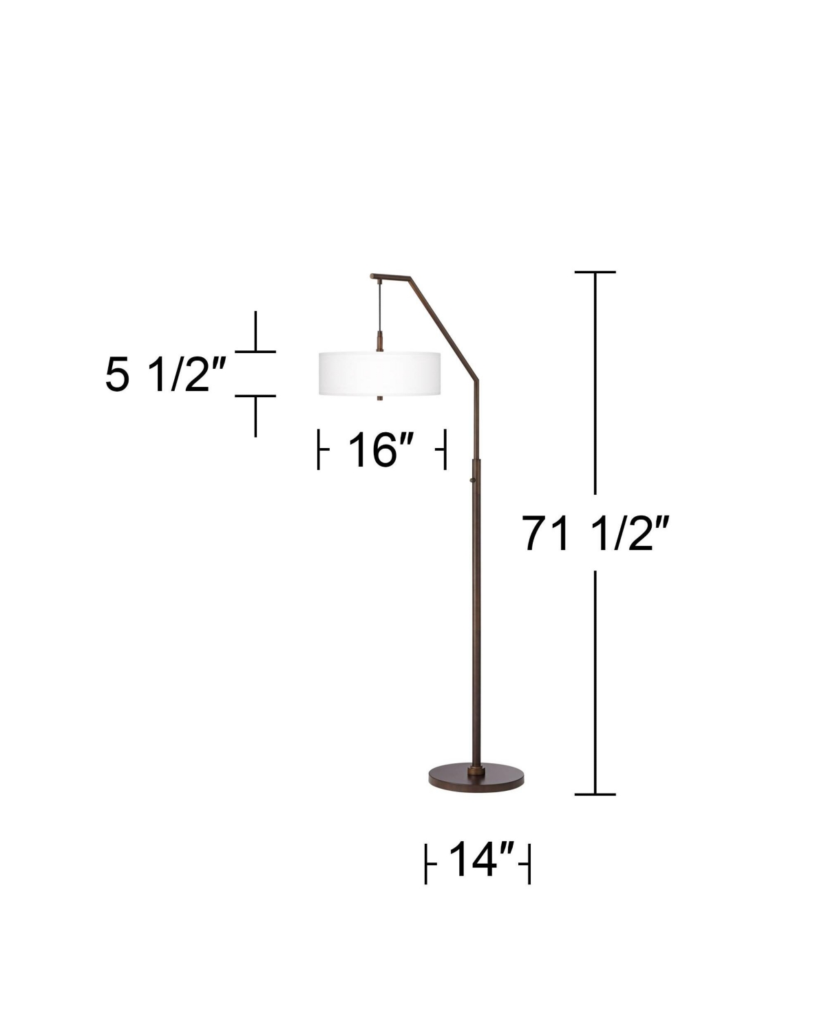 Modern Arc Floor Lamp Standing 71 1/2