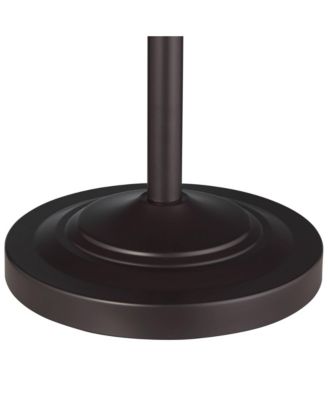 Carter Traditional 3 Piece Floor Table Lamp Set Bronze Metal Oatmeal Drum Shade for Bedroom Living Room Bedside Nightstand Office House