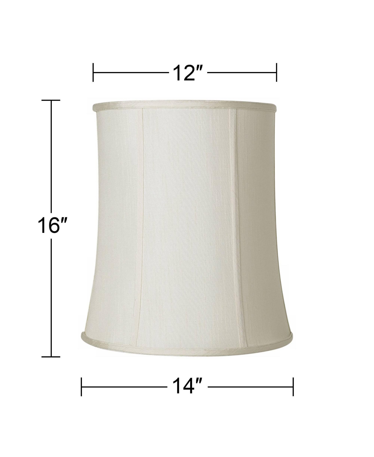 Imperial Shade Creme Medium Deep Drum Lamp Shade 12" Top x 14" Bottom x 16" High (Spider) Replacement with Harp and Finial