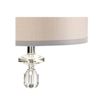 Aline 26 1/2" Tall Traditional Table Lamp Clear Crystal Single Gray Shade Living Room Bedroom Bedside