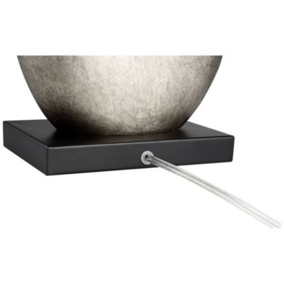 Marco Modern Art Deco Table Lamps 25" High Set of 2 Silver Luxe Black Rectangular Shade for Bedroom Living Room Bedside Nightstand Office