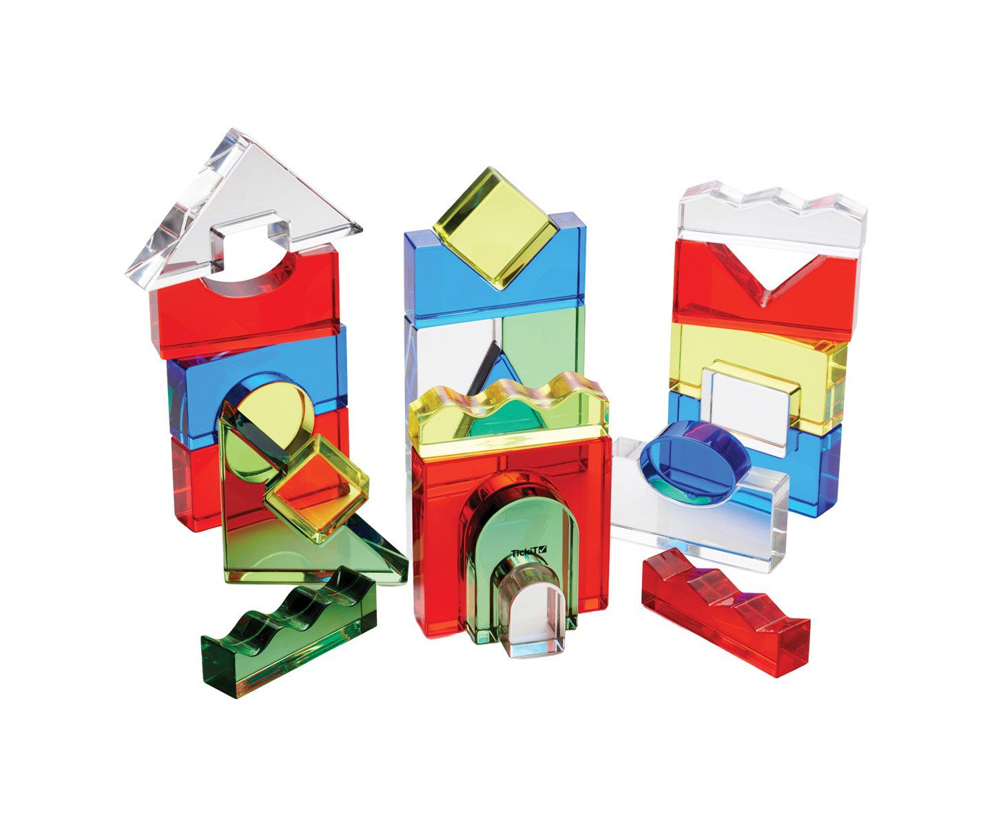 Детские конструкторы TickiT Color Crystal Blocks with Activity Cards - Set of 25 — фото 1