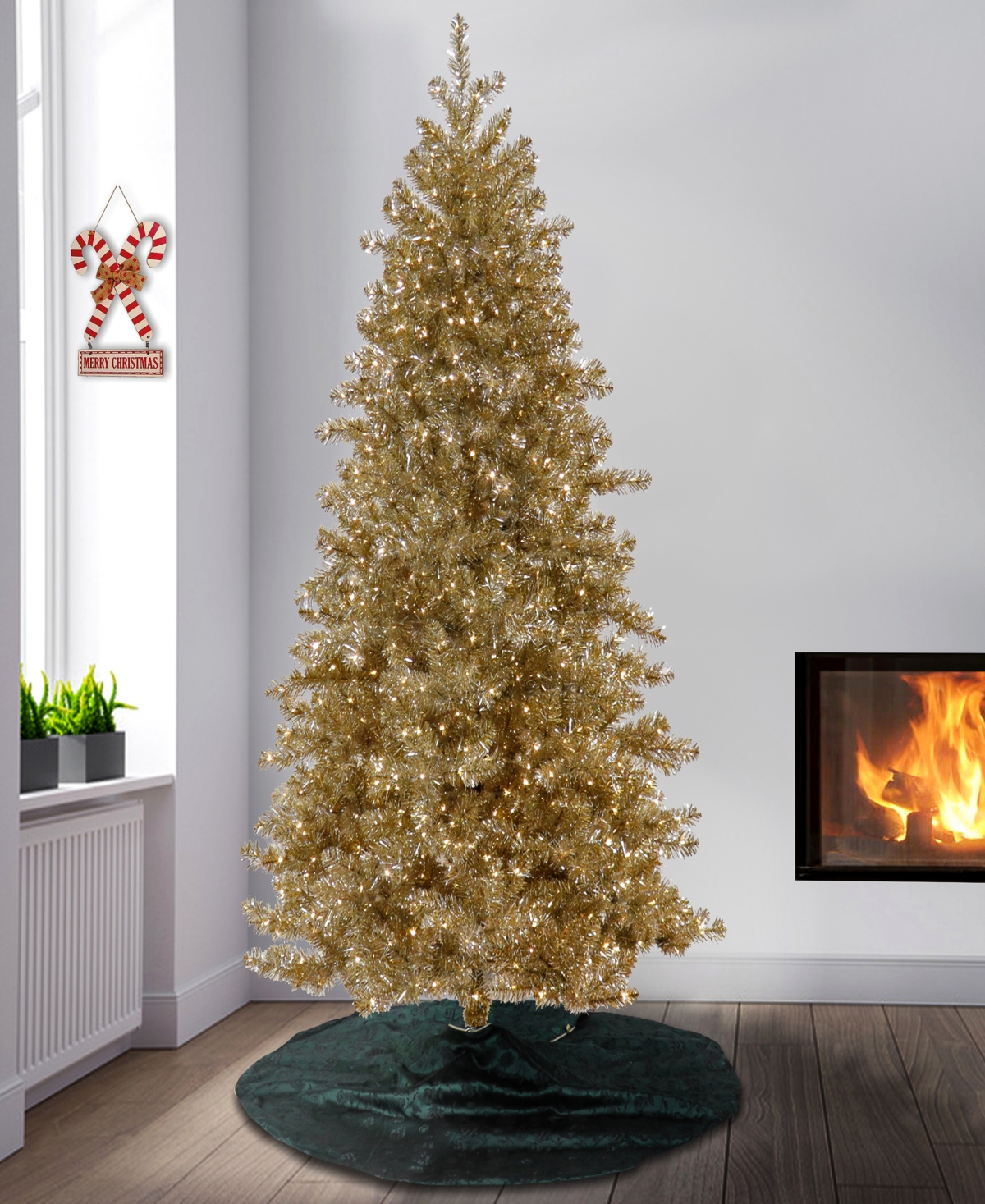 National Tree Company Pre-LitMetallic Artificial Christmas Tree 7.5 ft. - Platinum