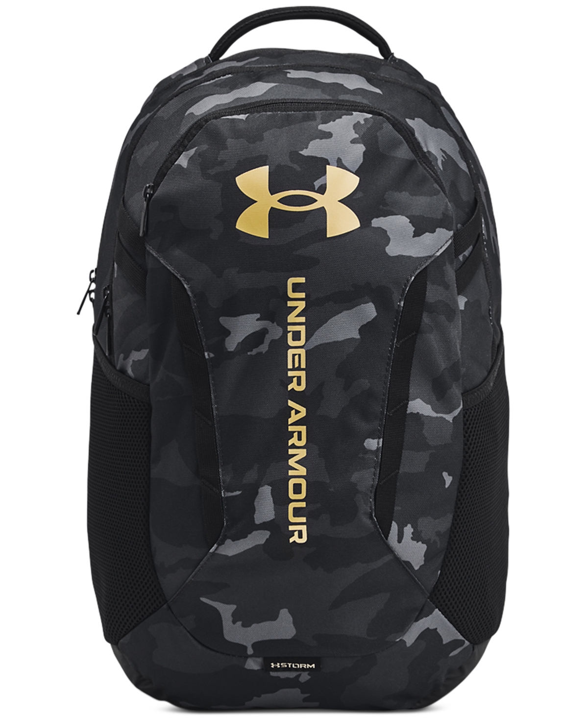 Under Armour Men's Ua Hustle 6.0 Solid-color Backpack In Black,black,metallic Gold