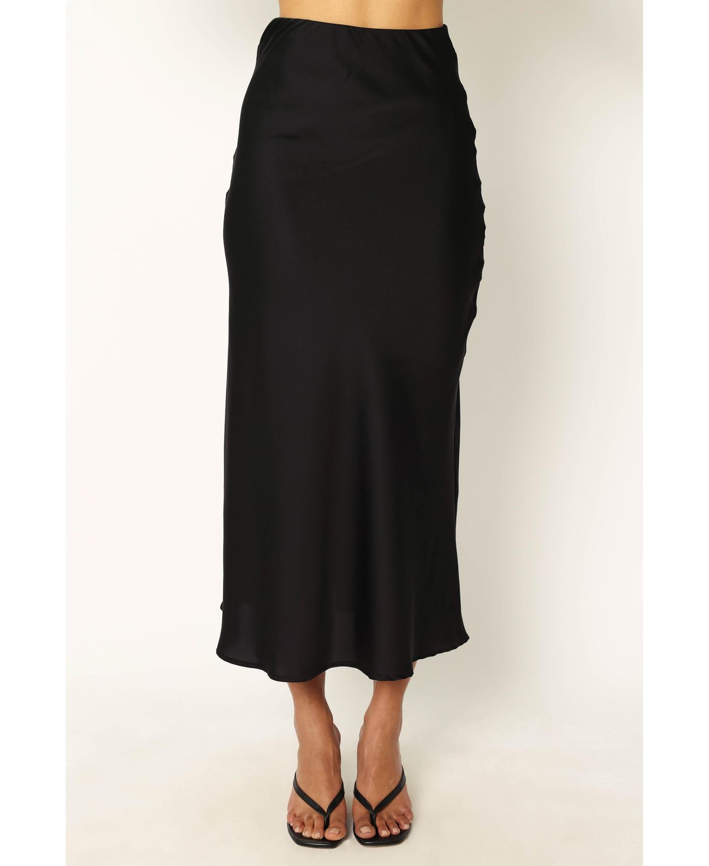 Женская юбка Petal and Pup Nellie Satin Midi, цвет: Чёрный — фото 4