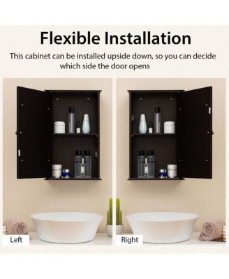 Bathroom Wall Cabinet Single Mirror Door Cupboard Wood Shelf Storage Medicine Cabinet